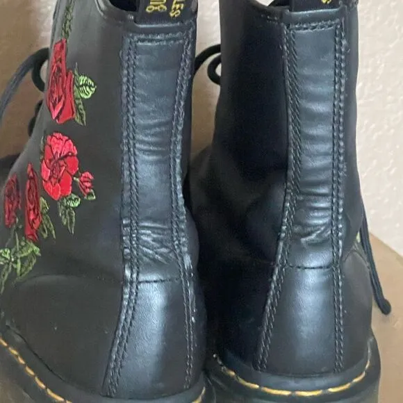 Dr. Martens 1460 Vonda Black Floral leather Embroidered Women's Boots