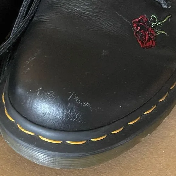 Dr. Martens 1460 Vonda Black Floral leather Embroidered Women's Boots