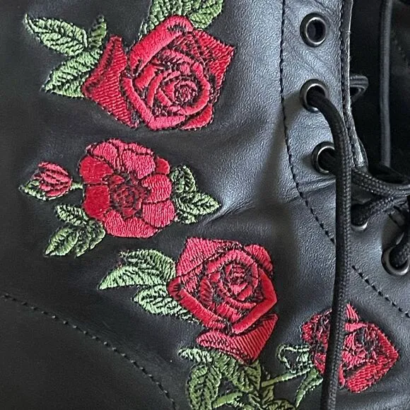 Dr. Martens 1460 Vonda Black Floral leather Embroidered Women's Boots