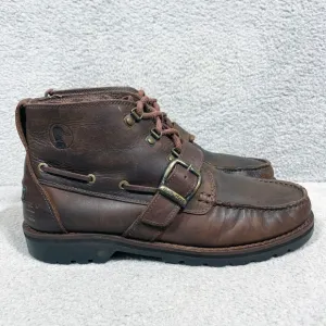 Duck Head Strap Buckle Boots Mens Size 11 M Brown Leather Made in Brazil