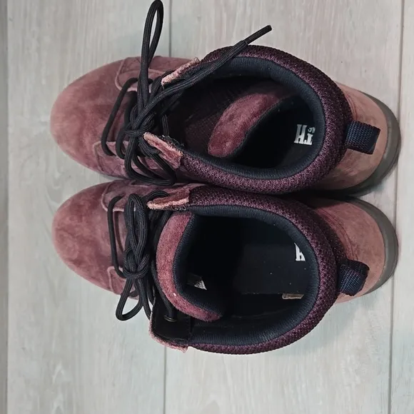 Duluth Women High Top Burgundy Suede Lace-Up Boots Shoes Sz 8M