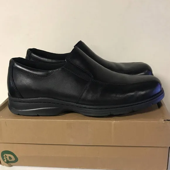 Dunham Men's Size 13D Blair Slip-On Shoes, Black Leather - FLOOR MODELS