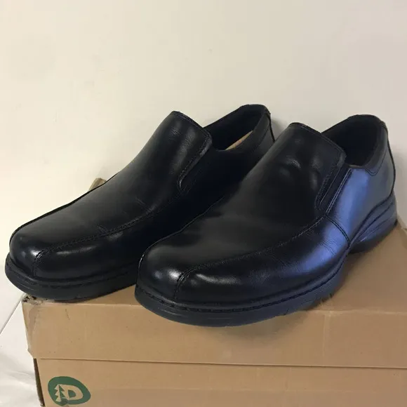 Dunham Men's Size 13D Blair Slip-On Shoes, Black Leather - FLOOR MODELS