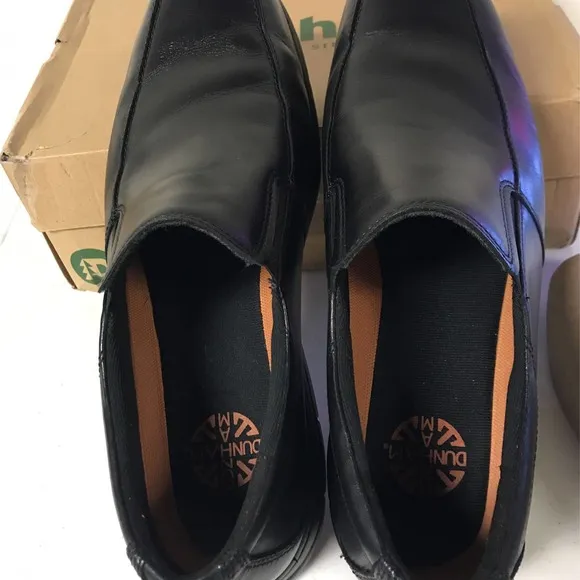 Dunham Men's Size 13D Blair Slip-On Shoes, Black Leather - FLOOR MODELS