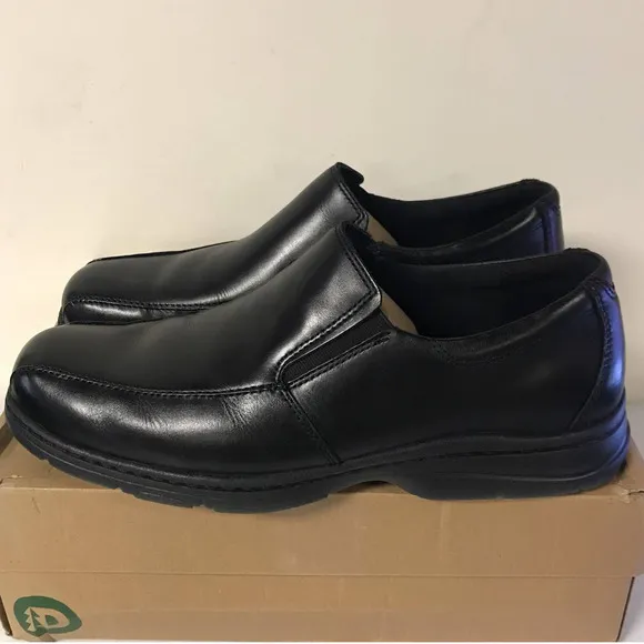 Dunham Men's Size 13D Blair Slip-On Shoes, Black Leather - FLOOR MODELS