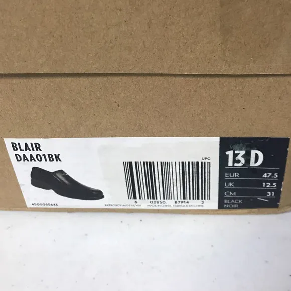 Dunham Men's Size 13D Blair Slip-On Shoes, Black Leather - FLOOR MODELS