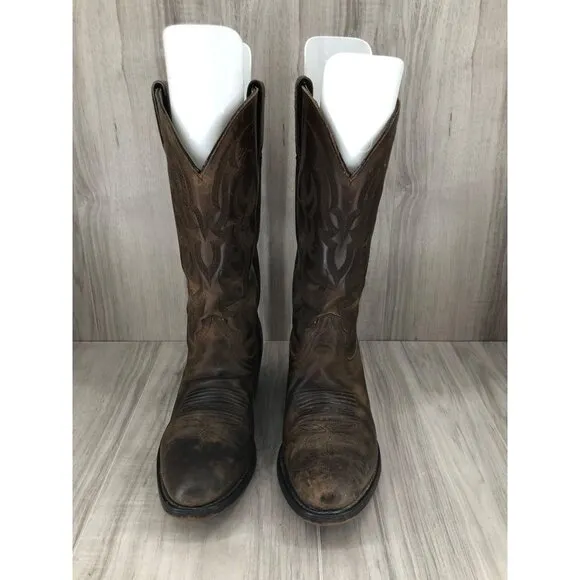 Durango Boots Mens 7D Brown Leather Pull On Cowboy Western
