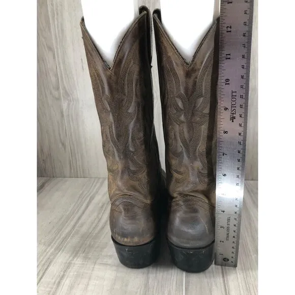 Durango Boots Mens 7D Brown Leather Pull On Cowboy Western