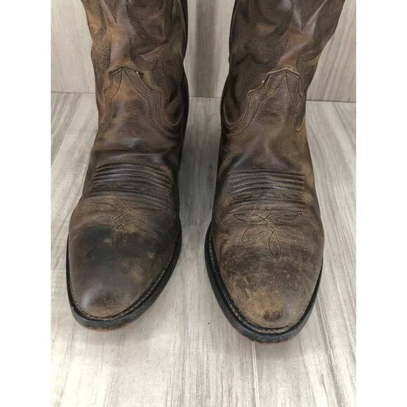 Durango Boots Mens 7D Brown Leather Pull On Cowboy Western