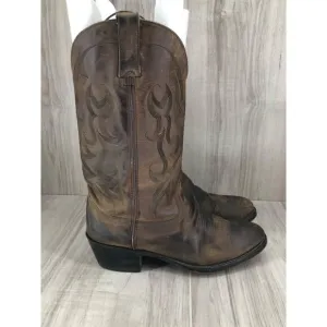 Durango Boots Mens 7D Brown Leather Pull On Cowboy Western
