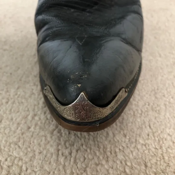 Durango Cowboy Boots Dark Gray Red Contrast Stitching Mens Size 9.5 EE Western