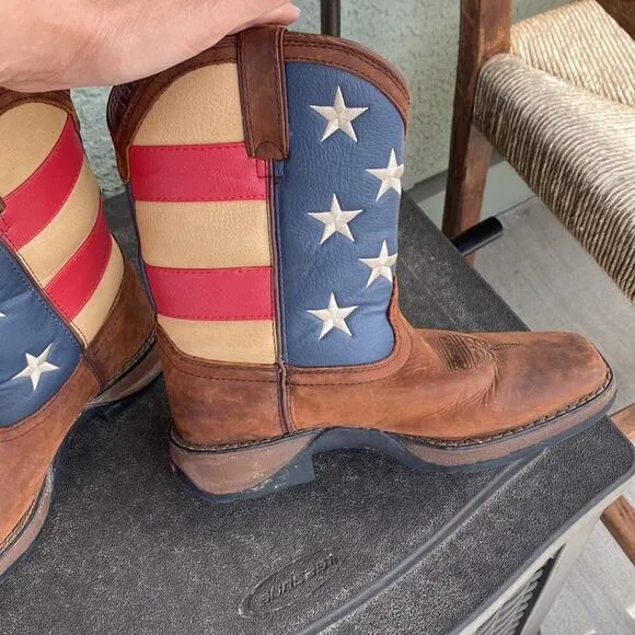 Durango Patriotic Wellington Square Toe Boots youth leather