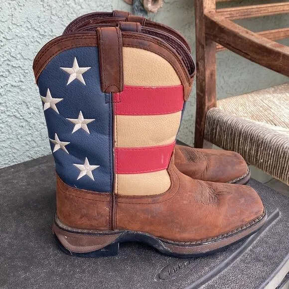 Durango Patriotic Wellington Square Toe Boots youth leather