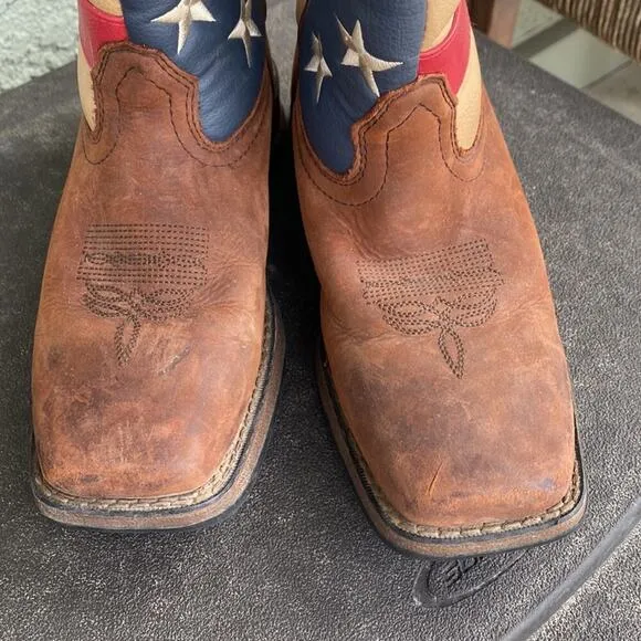 Durango Patriotic Wellington Square Toe Boots youth leather
