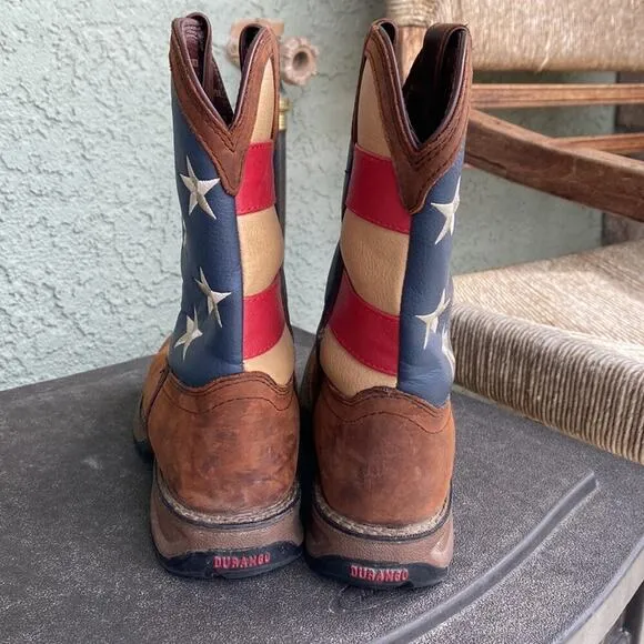 Durango Patriotic Wellington Square Toe Boots youth leather
