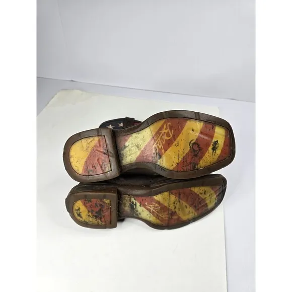 Durango Rebel American Flag 12&quot; Boots - Square Toe USA Patriotic - Mens Size 8.5