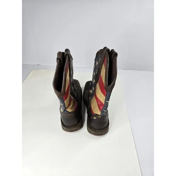 Durango Rebel American Flag 12&quot; Boots - Square Toe USA Patriotic - Mens Size 8.5