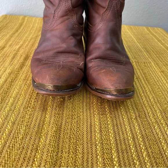Durango | Vtg Distressed Cowboy Cowgirl Western Boots | Heeled Traditional R Toe