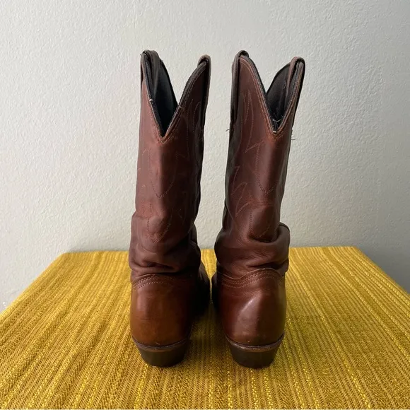 Durango | Vtg Distressed Cowboy Cowgirl Western Boots | Heeled Traditional R Toe
