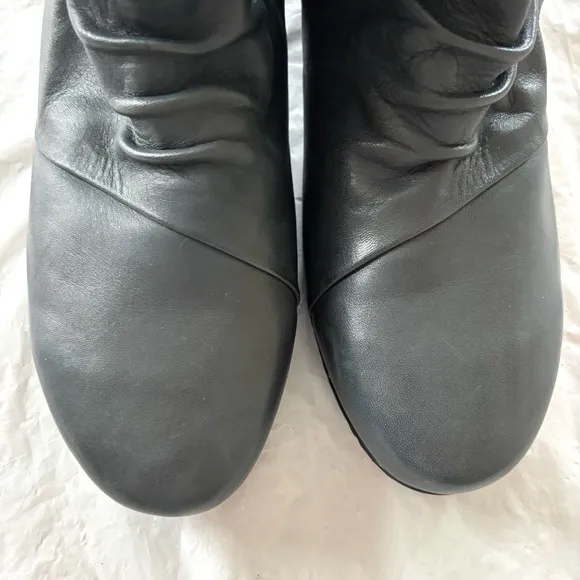 Earth Leather Calgary Ankle Boots Halifax heel zip grayish blue SZ 11 NWOT