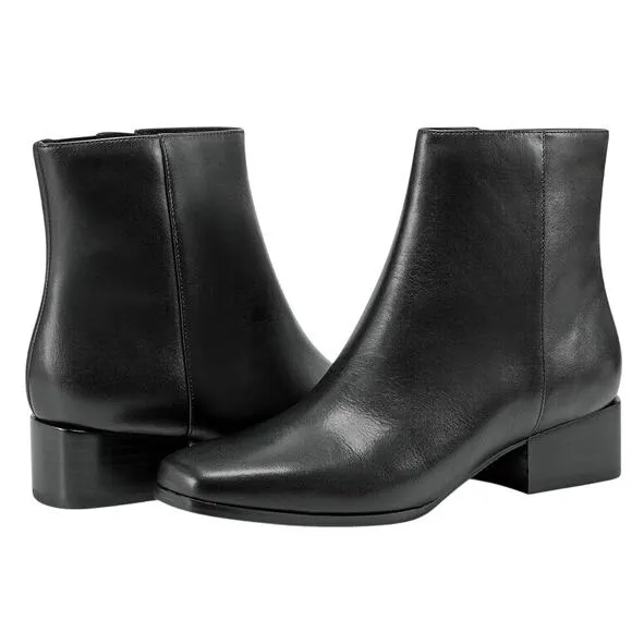 Easy Spirit Womens Sidney Boots US 11 M EU 41.5 Black Leather Ankle NIB