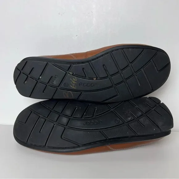Ecco Classic Moc Men's 9-9.5 (43) Genuine Leather Brown Loafer Driving Slip On