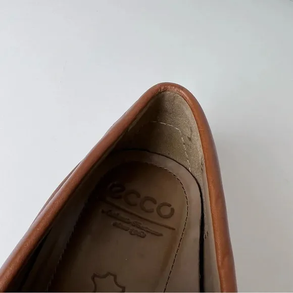 Ecco Classic Moc Men's 9-9.5 (43) Genuine Leather Brown Loafer Driving Slip On