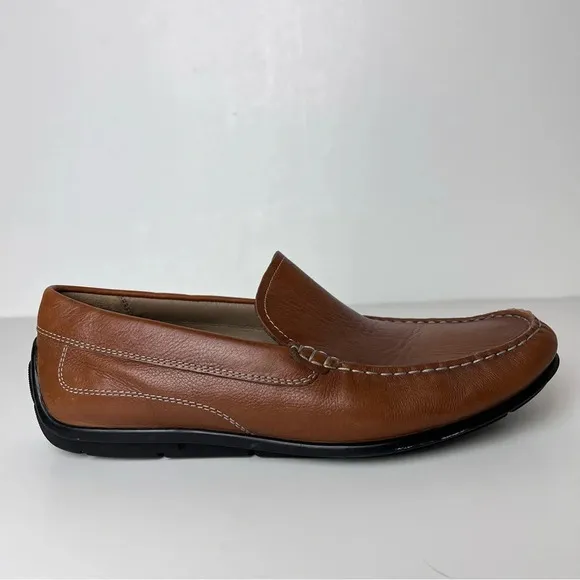 Ecco Classic Moc Men's 9-9.5 (43) Genuine Leather Brown Loafer Driving Slip On