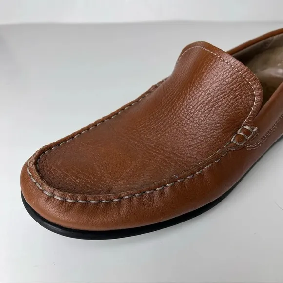 Ecco Classic Moc Men's 9-9.5 (43) Genuine Leather Brown Loafer Driving Slip On