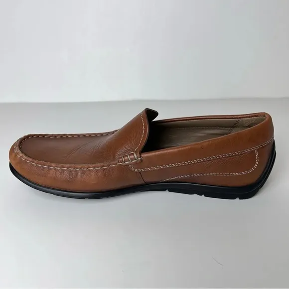 Ecco Classic Moc Men's 9-9.5 (43) Genuine Leather Brown Loafer Driving Slip On