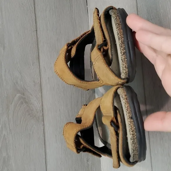 Ecco Comfort Outdoor Hook&amp;loop Leather Sandals Wedge Shoes sz 41/10-10.5
