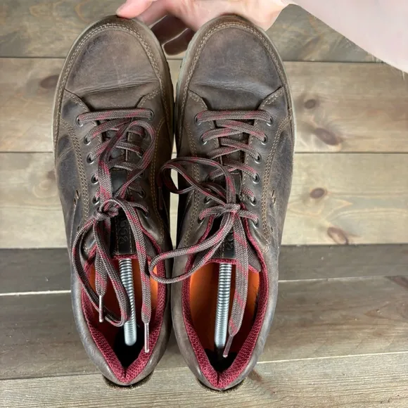 ecco urban mens size 10 shoes brown leather comfort walking sneakers
