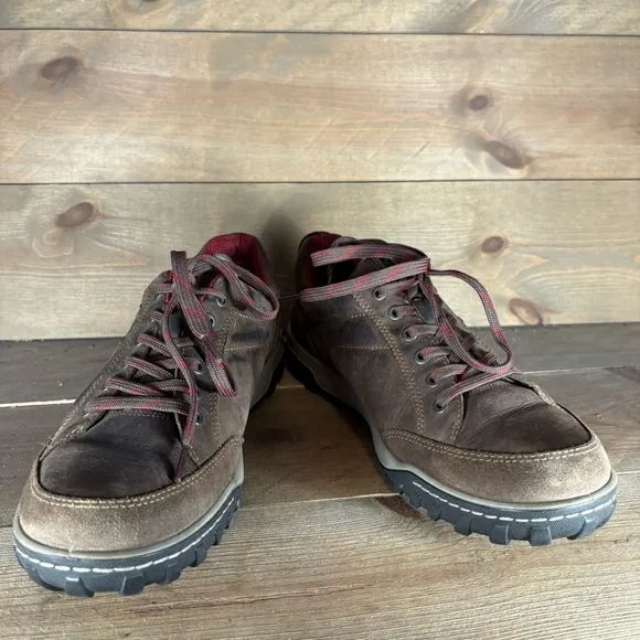 ecco urban mens size 10 shoes brown leather comfort walking sneakers