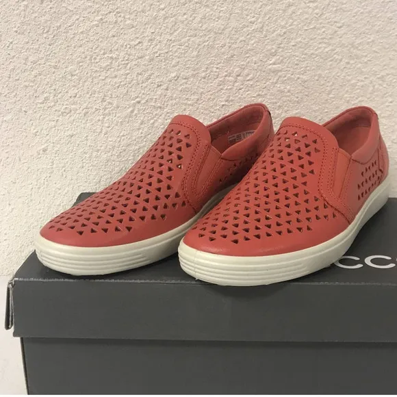 Ecco Women’s Soft 7 Laser Cut Slip-On Sneakers, Size US 5-5.5, Apricot