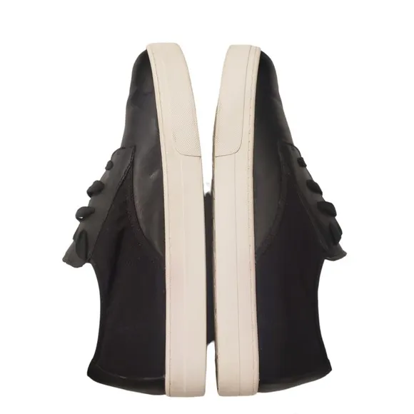 Eileen Fisher Black Soft Leather Prop Platform Lace Up Sneakers Women's Size 10