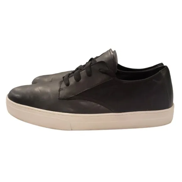 Eileen Fisher Black Soft Leather Prop Platform Lace Up Sneakers Women's Size 10