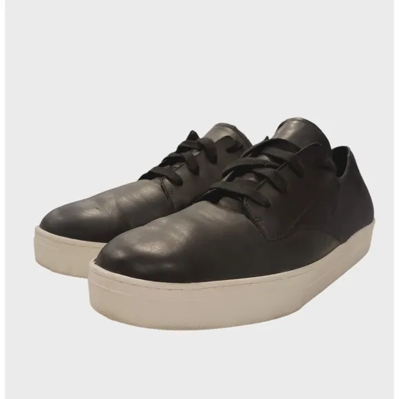 Eileen Fisher Black Soft Leather Prop Platform Lace Up Sneakers Women's Size 10