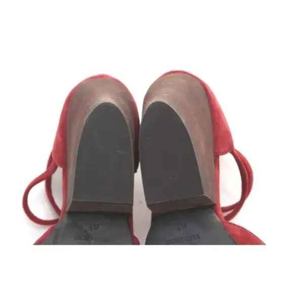 EILEEN FISHER tilda sandals shoes suede red womens strappy sz us 6.5
