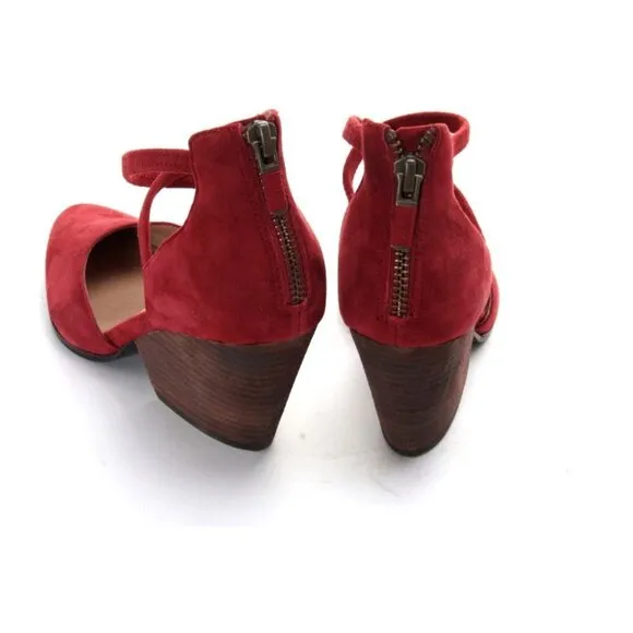 EILEEN FISHER tilda sandals shoes suede red womens strappy sz us 6.5