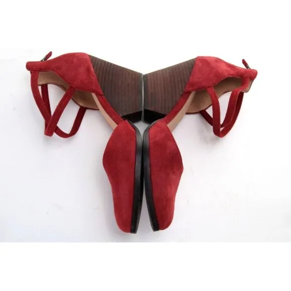 EILEEN FISHER tilda sandals shoes suede red womens strappy sz us 6.5