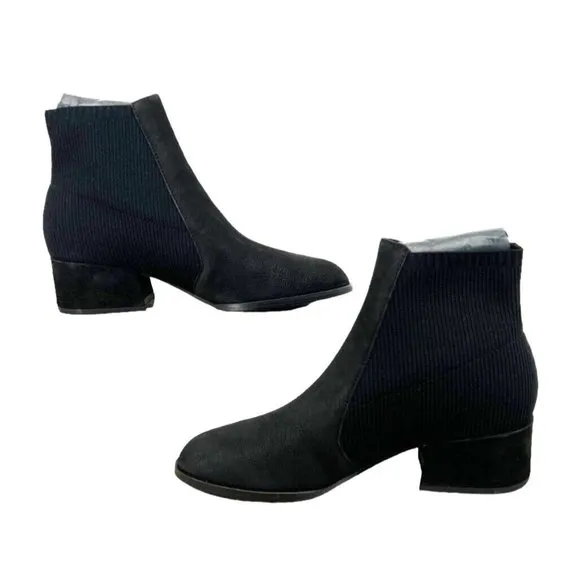 Eileen Fisher Women's Black Aesop Leather Bootie Boots Shoes Size US 7 M