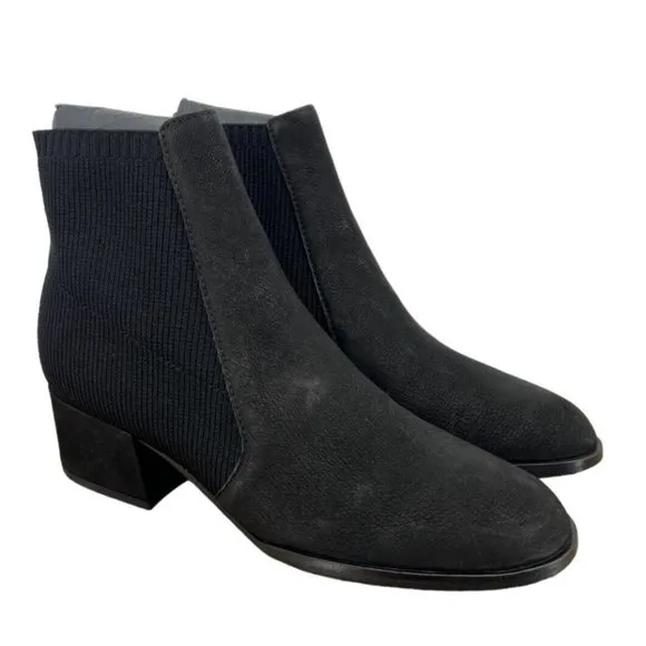 Eileen Fisher Women's Black Aesop Leather Bootie Boots Shoes Size US 7 M