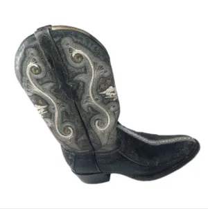 El General 1901 Exotic Stingray Western Cowboy Boots Women's Sz 7 Black Leather