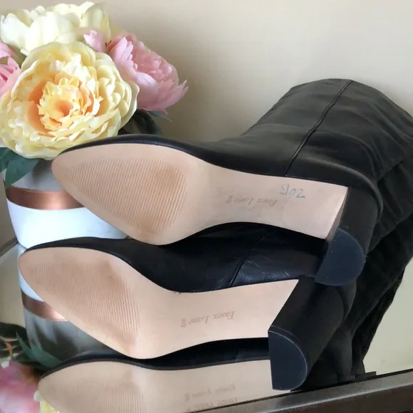ESSEX LANE Black Genuine Leather Heeled Boots