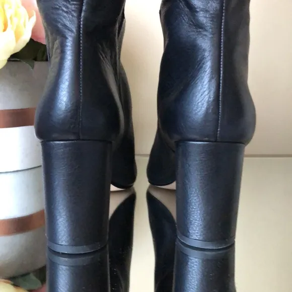 ESSEX LANE Black Genuine Leather Heeled Boots