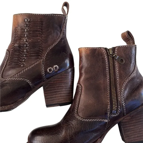 EUC Bed Stu Leather Shrill Ankle Boots Brown Size 6 1/2