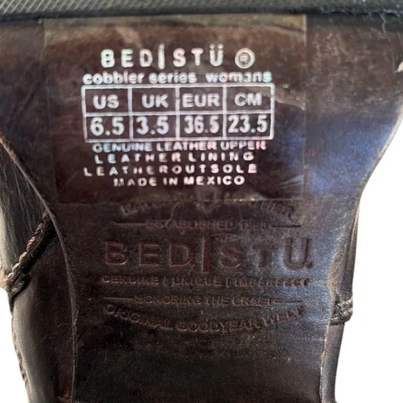 EUC Bed Stu Leather Shrill Ankle Boots Brown Size 6 1/2