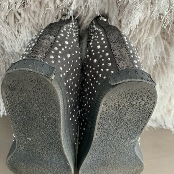 EUC-Stuart Weitzman  High Top Rhinestone Sneakers