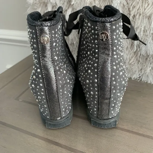 EUC-Stuart Weitzman  High Top Rhinestone Sneakers