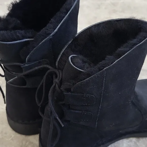 EUC UGG Authentic Naiyah shealing suede leather wool boots, 8, black